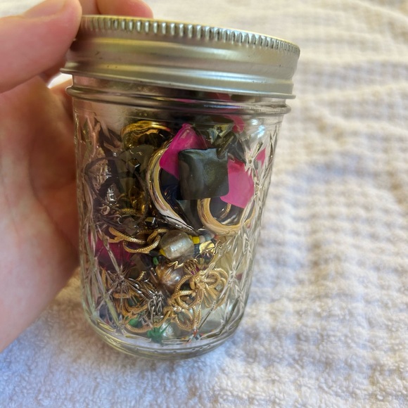 Vintage Style Mystery Jewelry Grab Bag Jar – Earrings, Charms, and Beads Mix - Picture 3 of 5